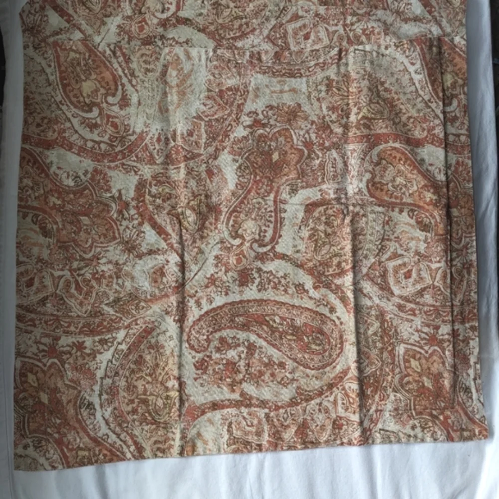 Pottery Barn Paisley Linen Blend Brown Cream Euro Pillow Covers - 3